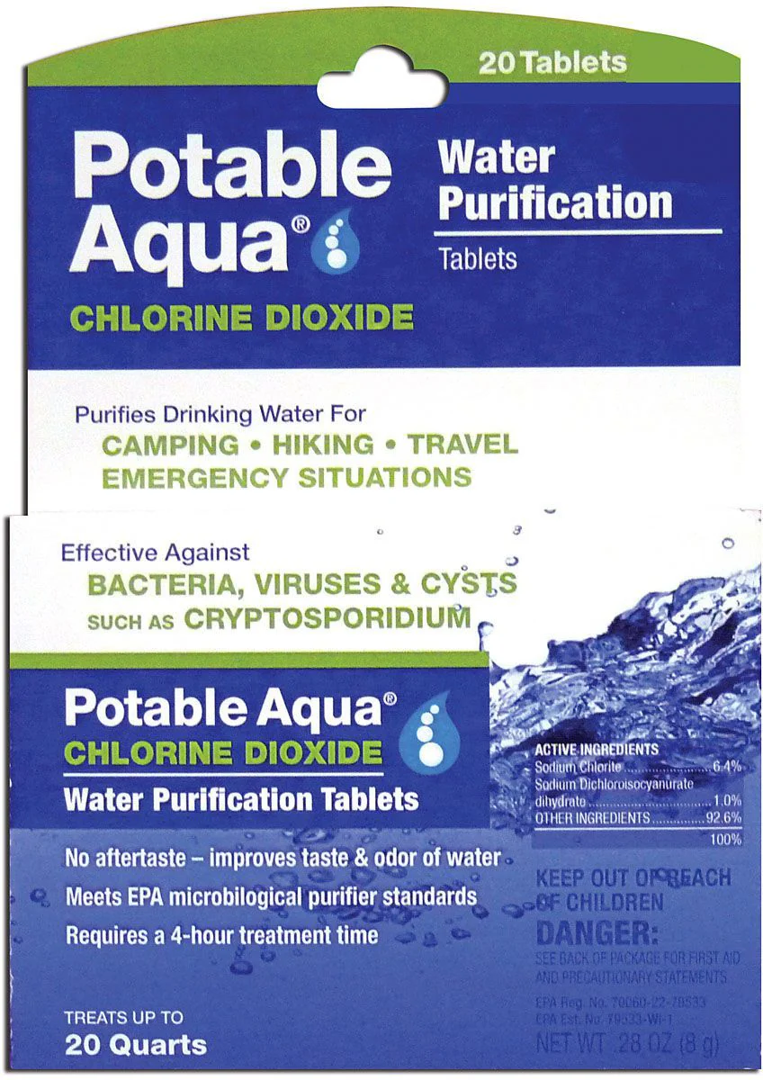 Potable Aqua Water Purification Tablets