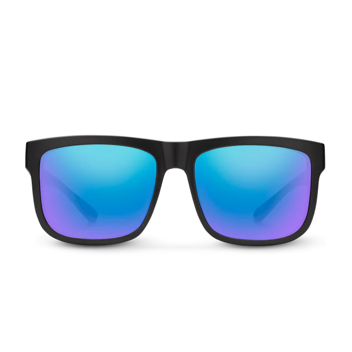 Quiver Sunglasses | Matte Black with Polarized Blue Mirror Lenses - Image 2