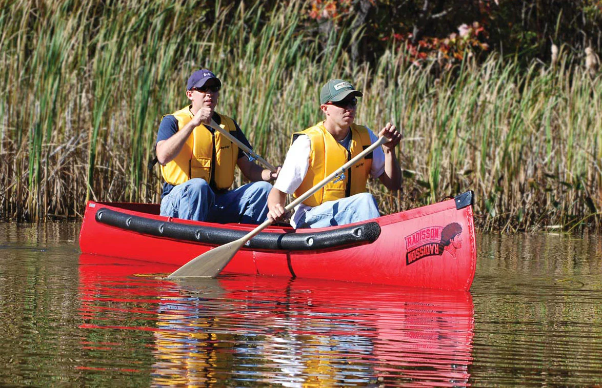 Radisson 12ft Wide Transom Canoe with Web Seats | Birch Bark - Image 2