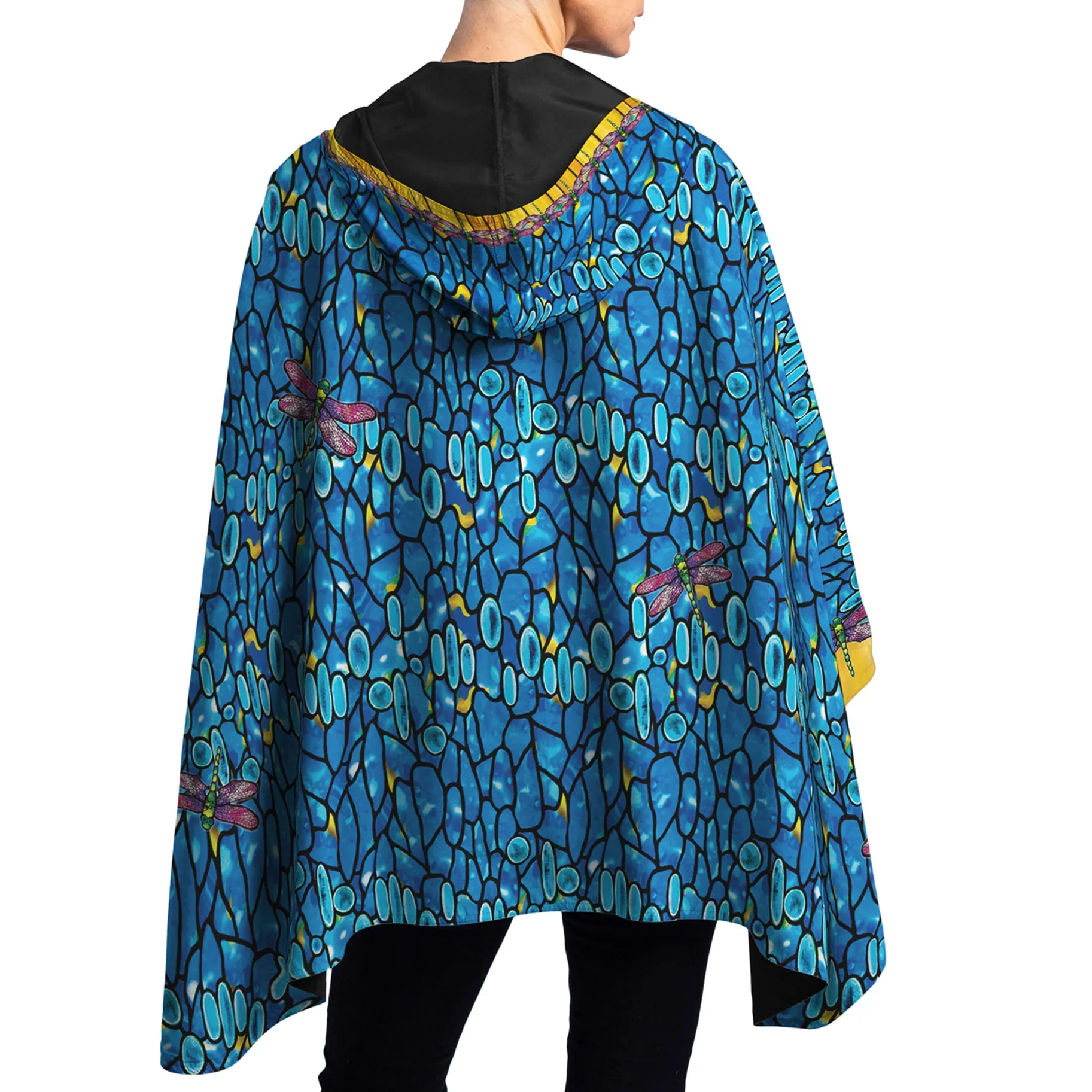 Reversible Rain Cape Poncho | Tiffany Dragonfly - Image 2