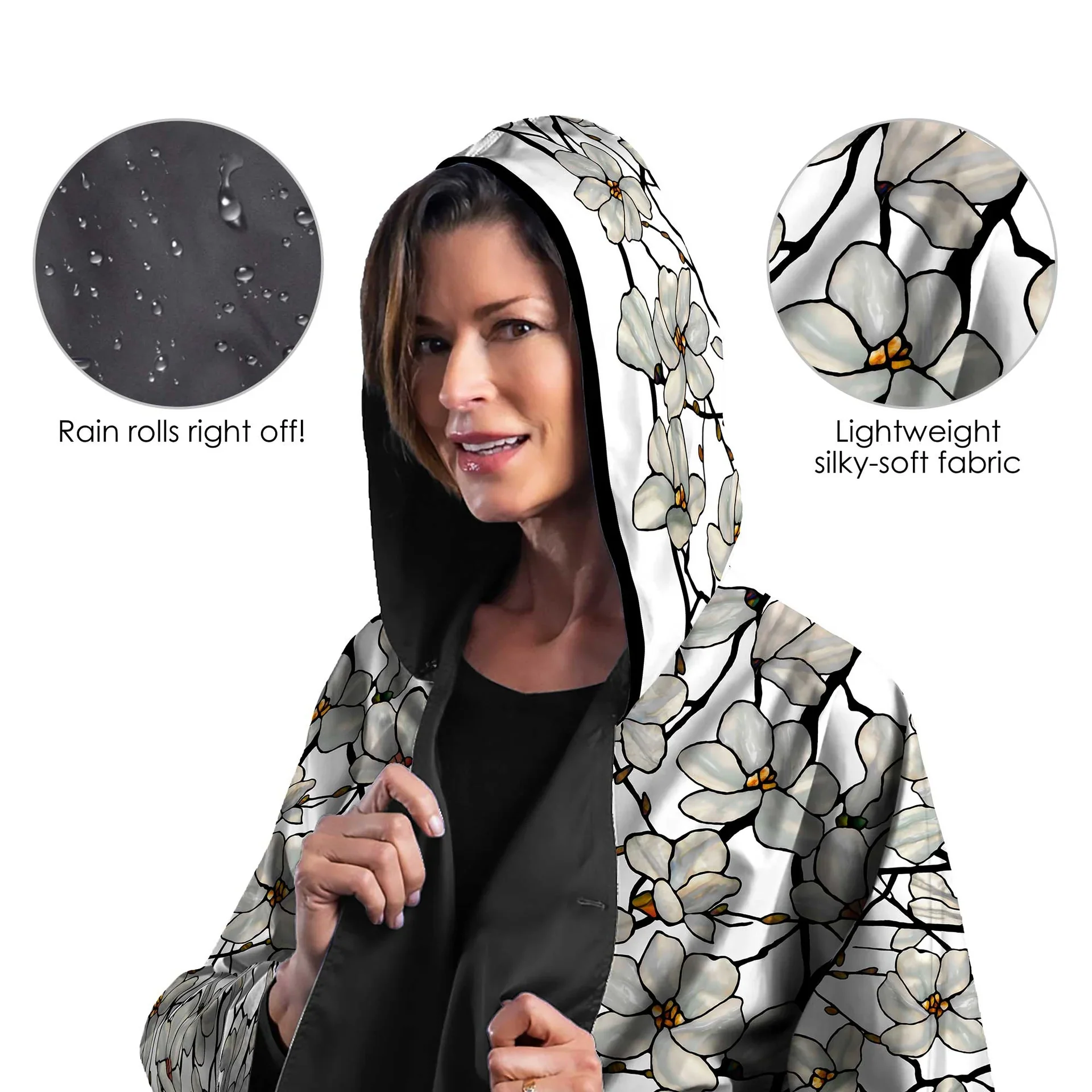 Reversible Rain Cape Poncho | Tiffany Magnolia - Image 3