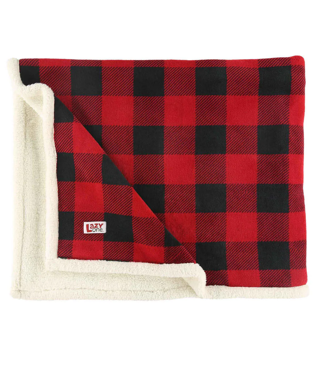 Red Plaid Sherpa Throw Blanket - Image 5