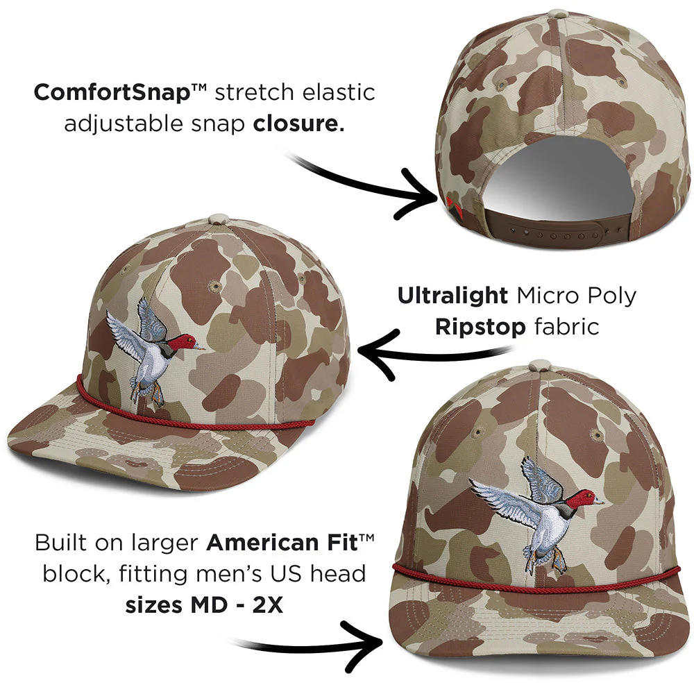 Redhead Duck Hat 6-Panel Waterfowl Rope Cap - Image 4