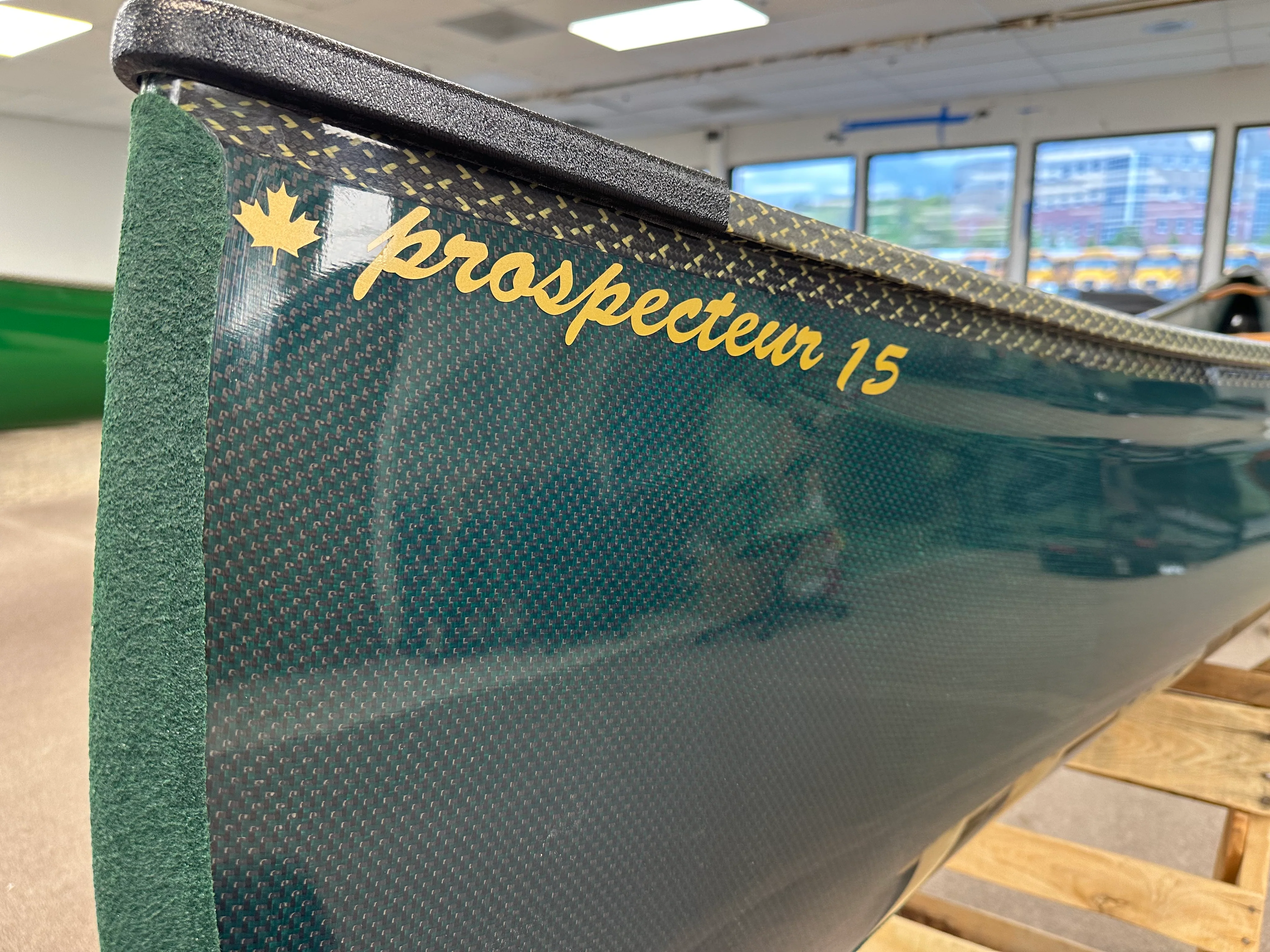 Rheaume Prospector 16.5' Carbon W/ Comp gunwales and skid plates 36-38lbs | Teal - Image 4