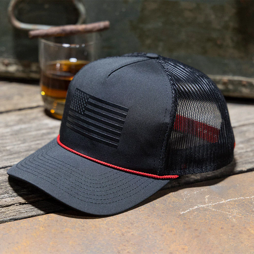 Ridgeline Thin Red Line-trucker Hat American Flag Rope Cap - Image 3