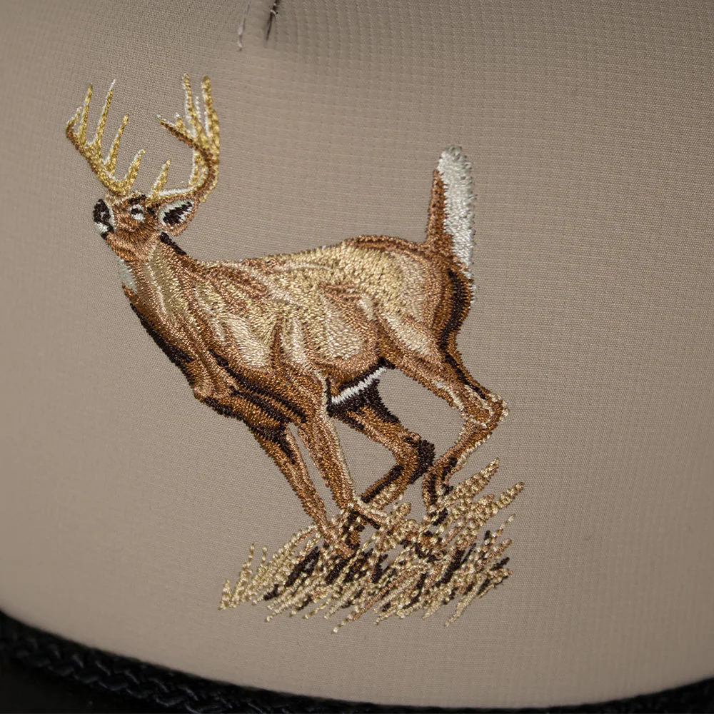 Running Deer 5-Panel Wax Cloth Visor Trucker Hat - Image 4
