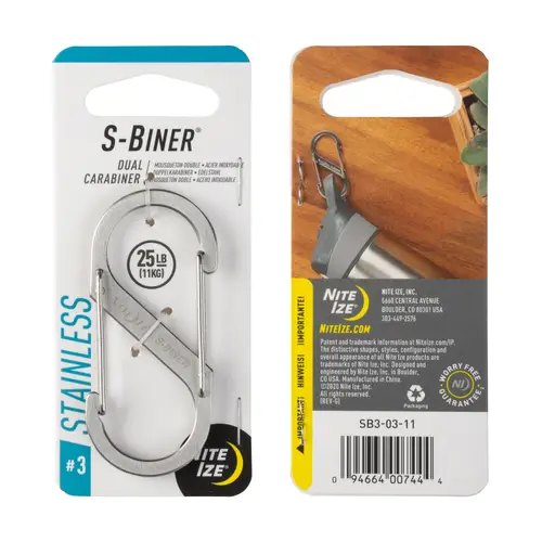 S-BinerĀ® Stainless Steel Dual Carabiner #3 | Stainless