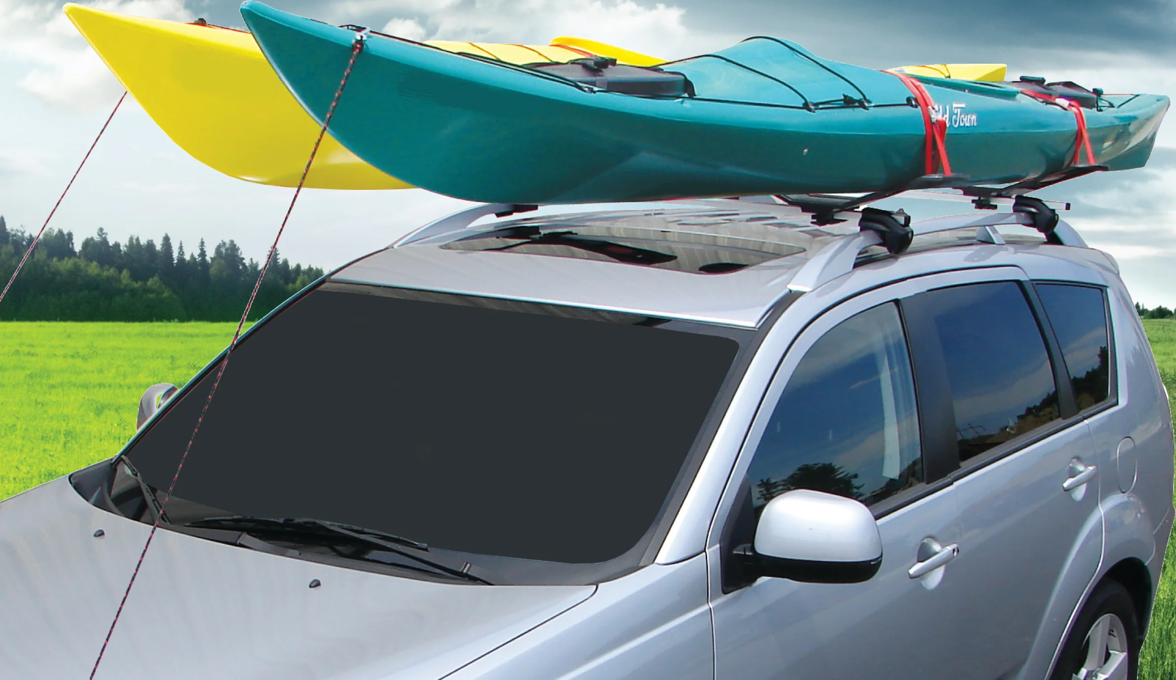 SeaWing™ Kayak Carrier with Tie-Downs - V Style - Rear Loading - Image 3