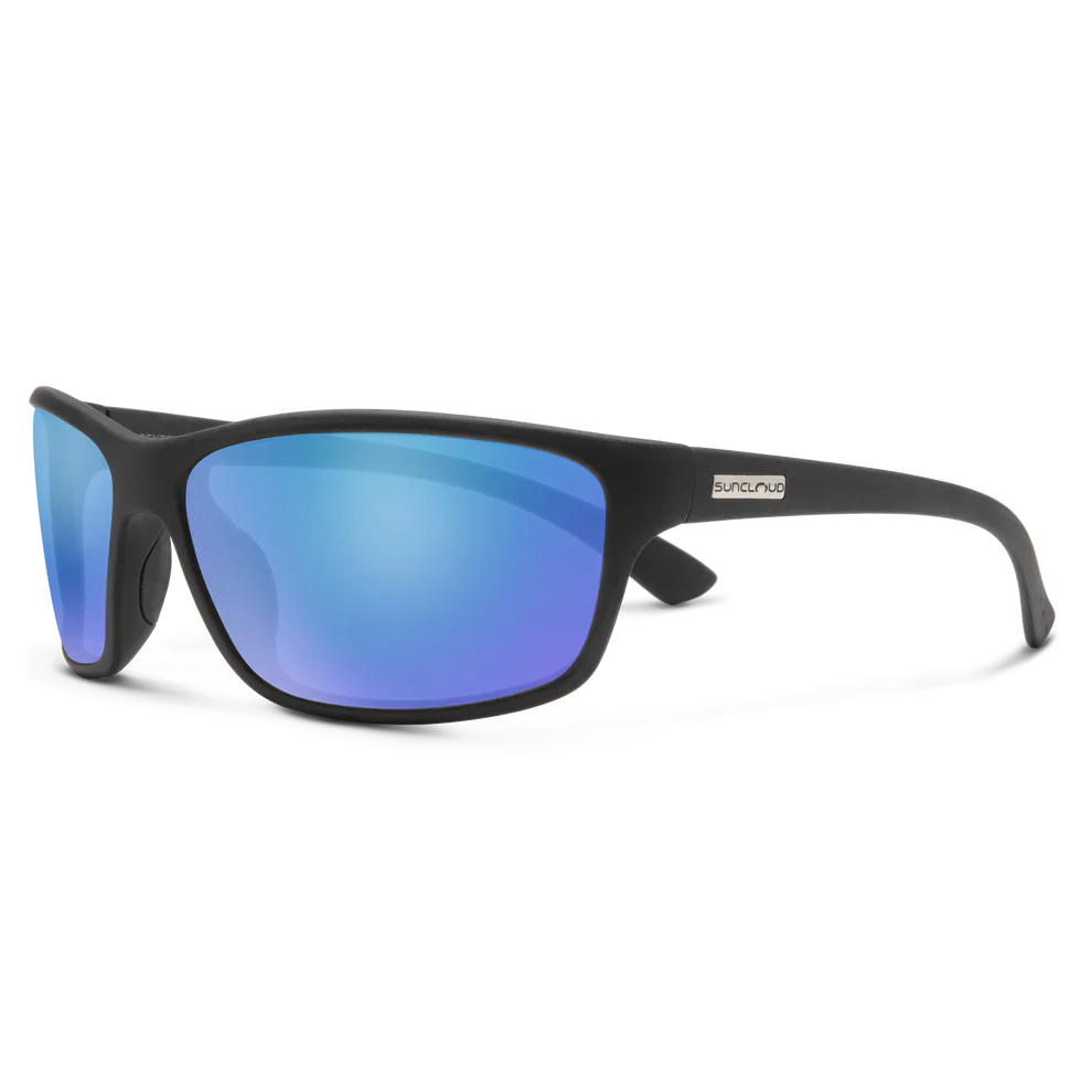 Sentry Sunglasses | Matte Black with Polarized Blue Mirror Lenses