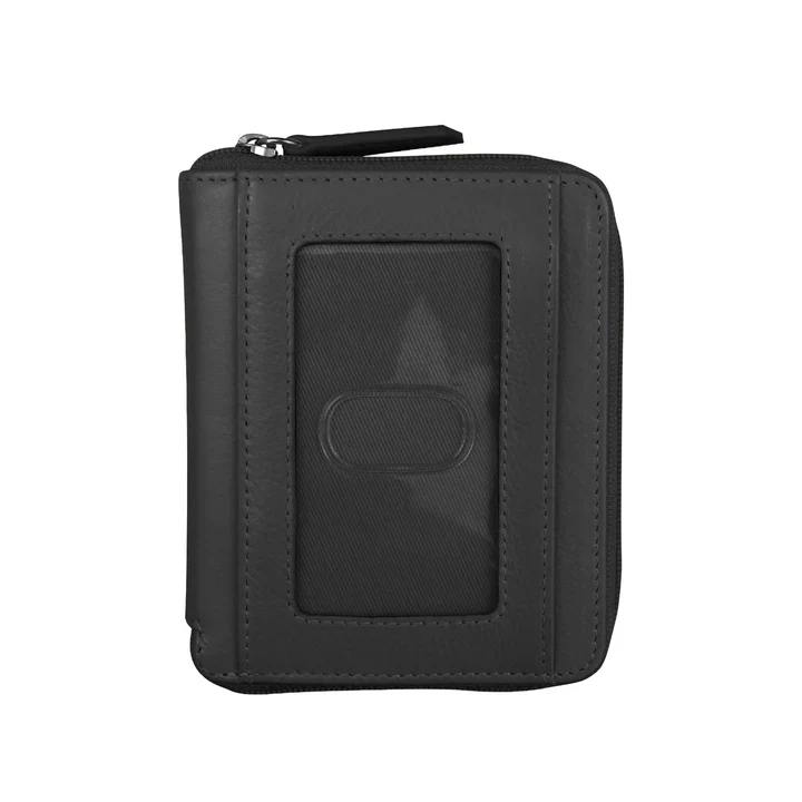 Small Zip Around Wallet | Black