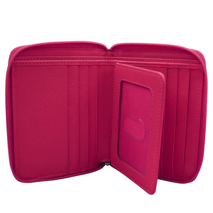 Small Zip Around Wallet | Indian Pink - Image 2