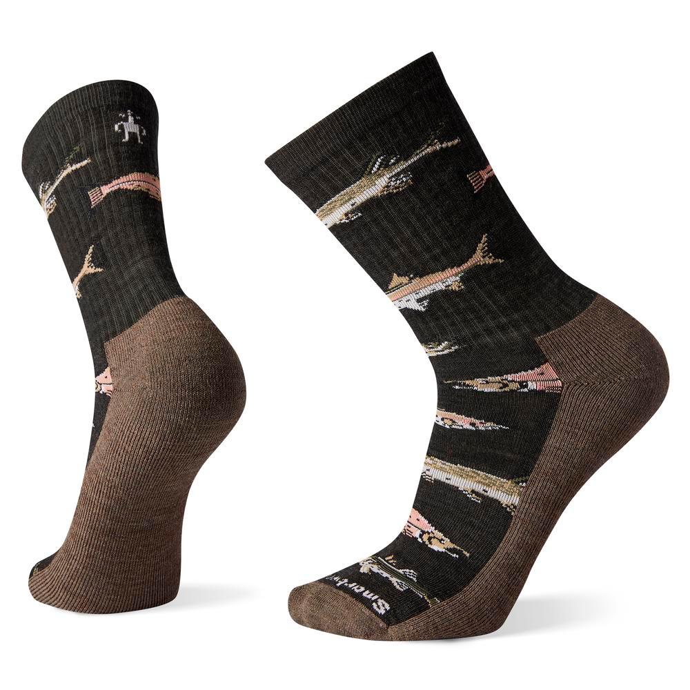 Smartwool Mens Hike Light Fish Pattern Crew Socks - Image 2