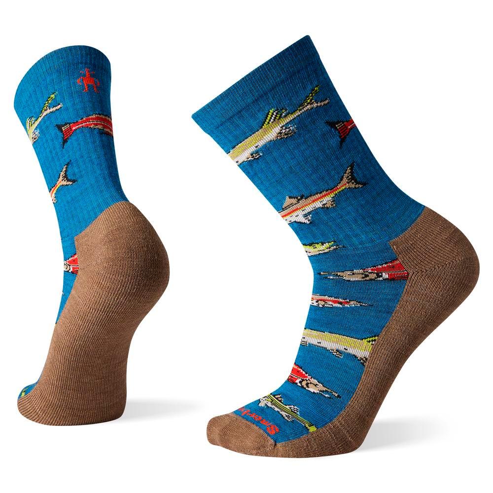 Smartwool Mens Hike Light Fish Pattern Crew Socks - Image 3