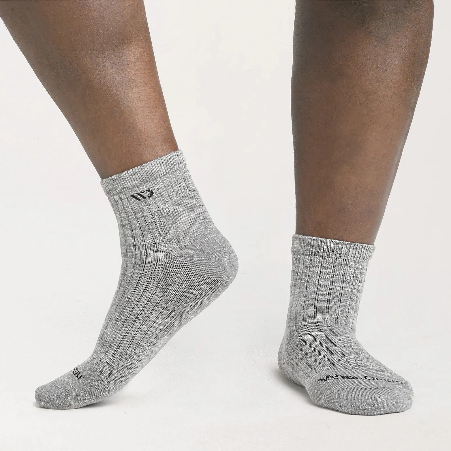 Men's Solid Cushioned Quarter Socks | Light Gray