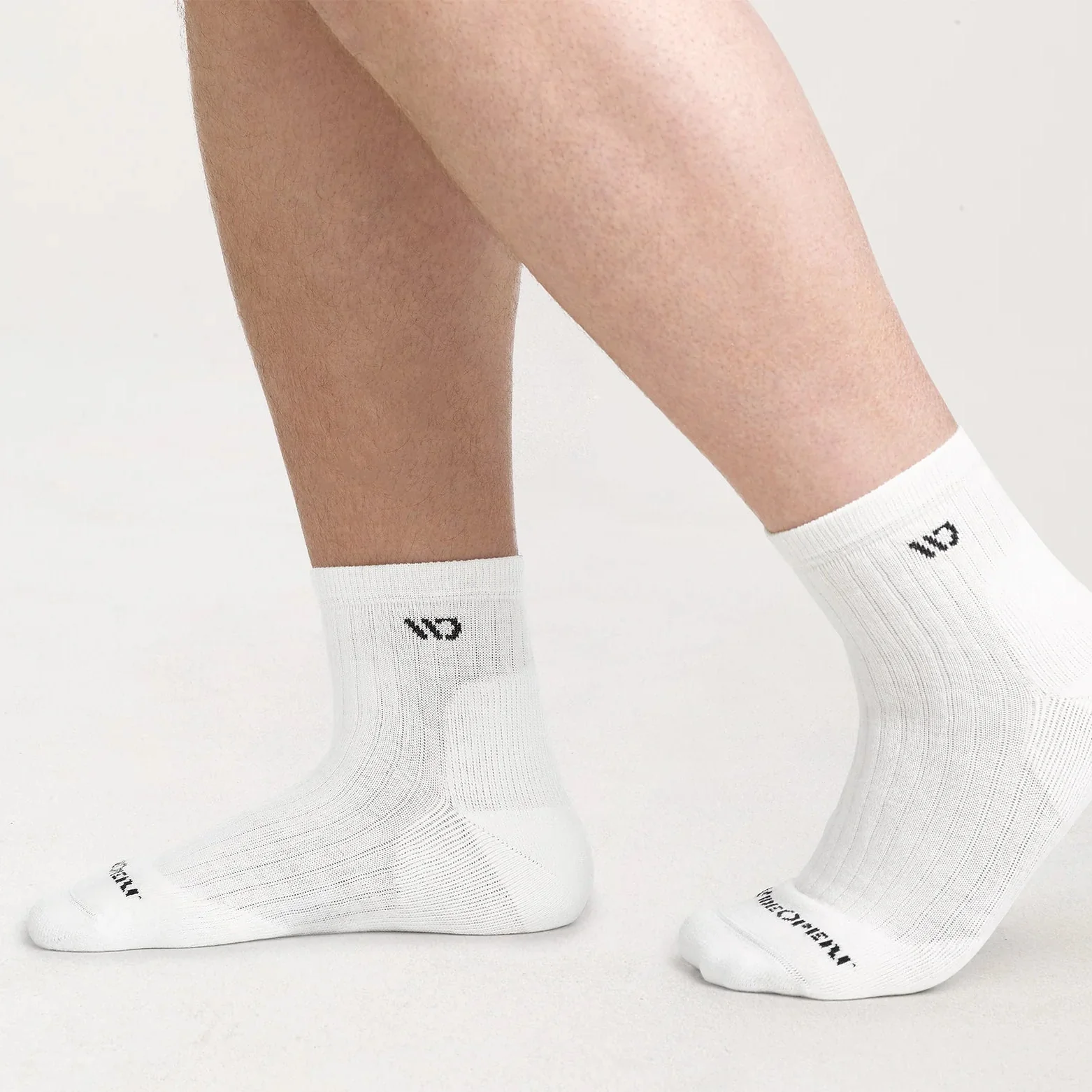 Men's Solid Cushioned Quarter Socks | White - Image 2