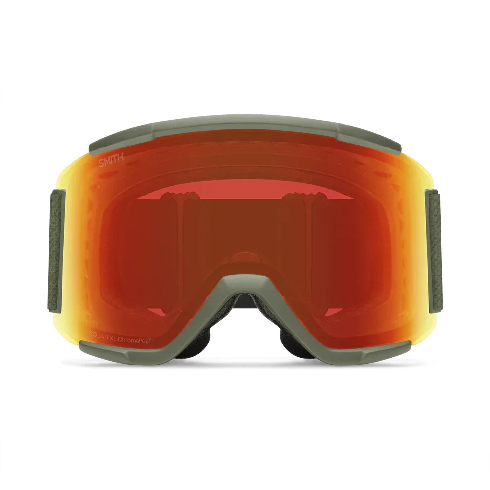 Squad XL Snow Goggles | Fatigue Green with ChromaPop Everyday Red Mirror Lens - Image 3