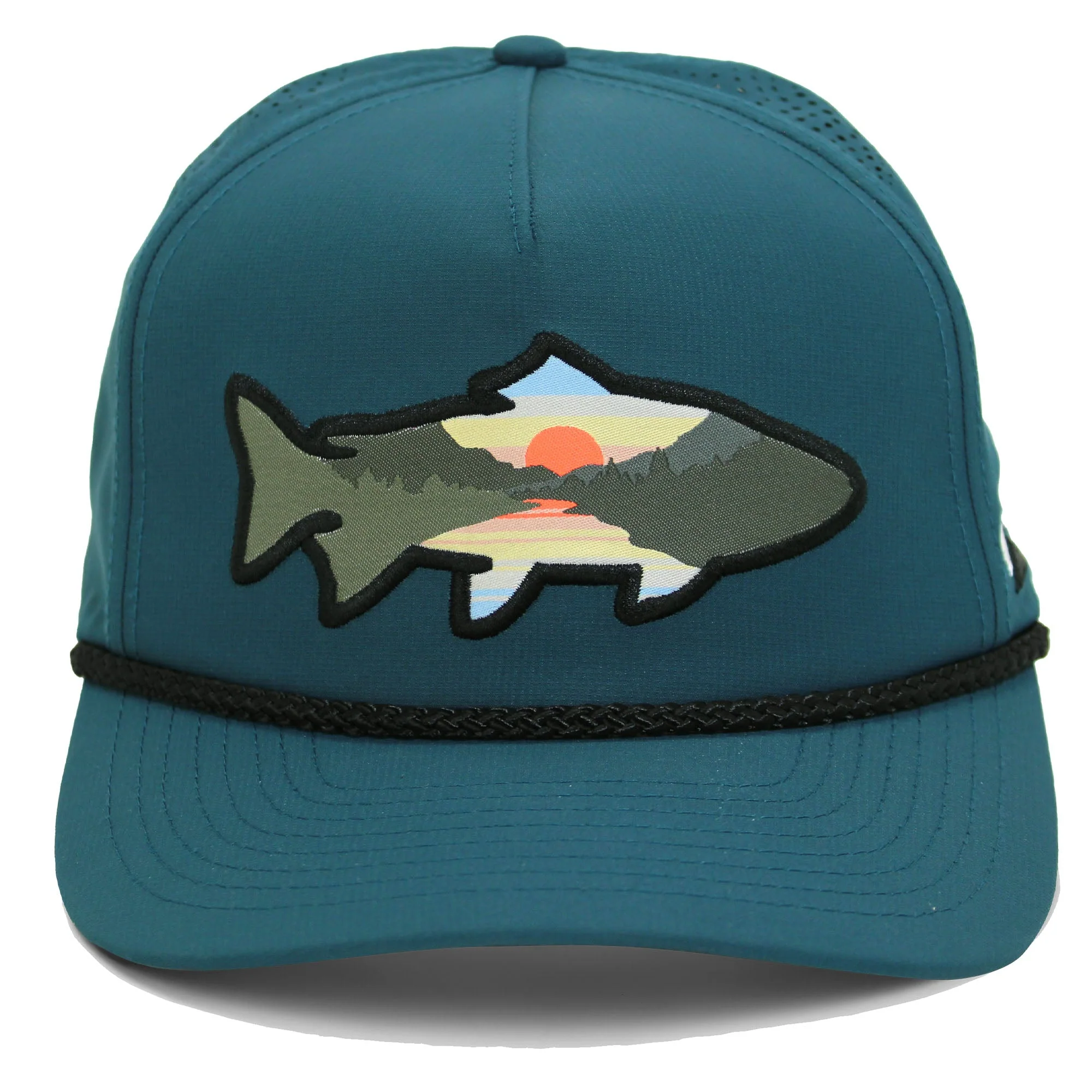 Sunset Fish Silhouette 5-Panel Performance Rope Cap - Image 2
