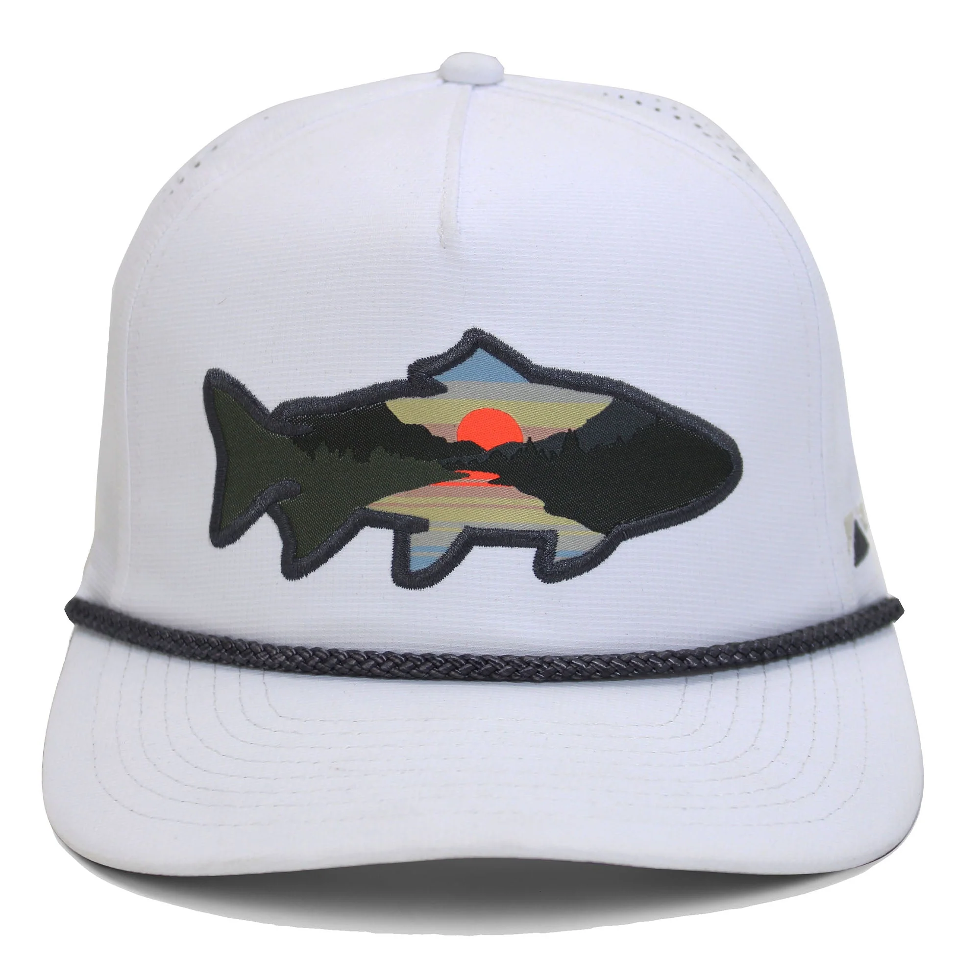Sunset Fish Silhouette 5-Panel Performance Rope Cap - Image 3