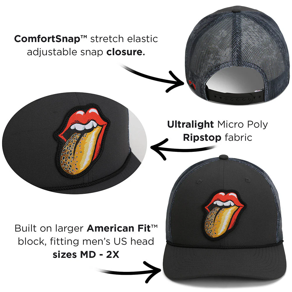 Trout Tongue Fly Fishing Hat Patch Mesh Back Rope Cap - Image 5