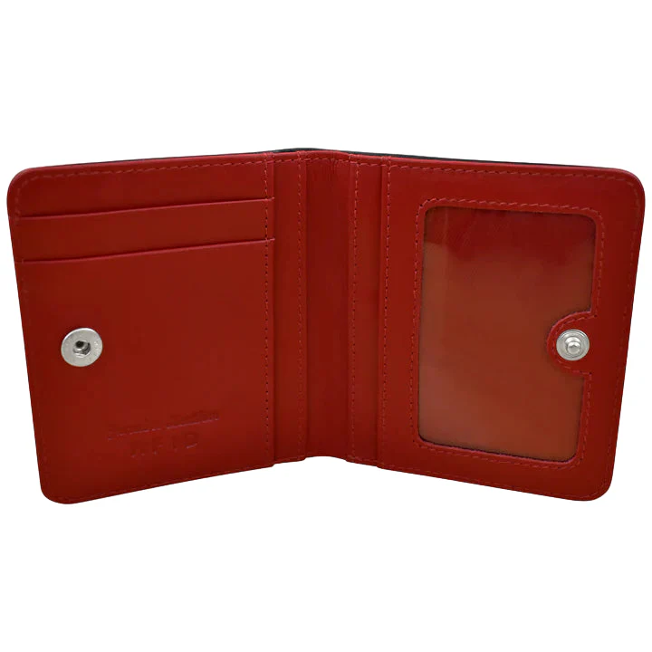 Two Tone Mini Bifold Wallet | Black/Red - Image 2