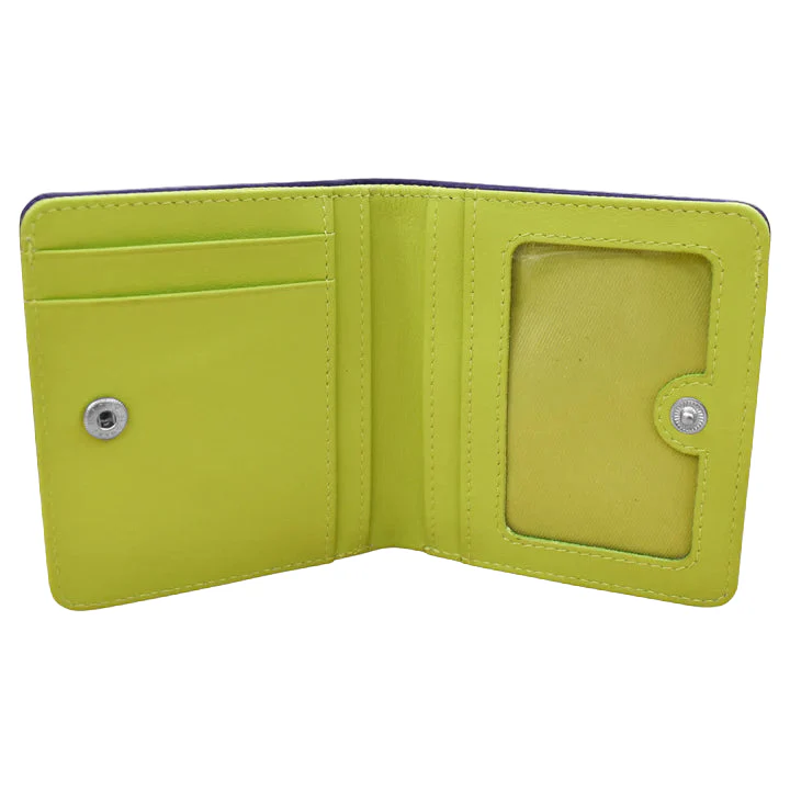 Two Tone Mini Bifold Wallet | Purple/Pear - Image 2