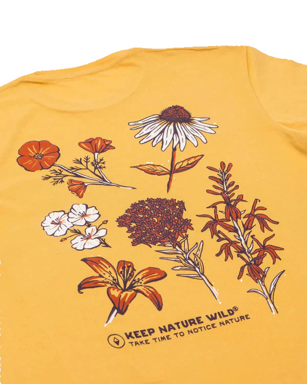 Short Sleeve Nature Study Wildflowers Tee | Mustard - Image 2