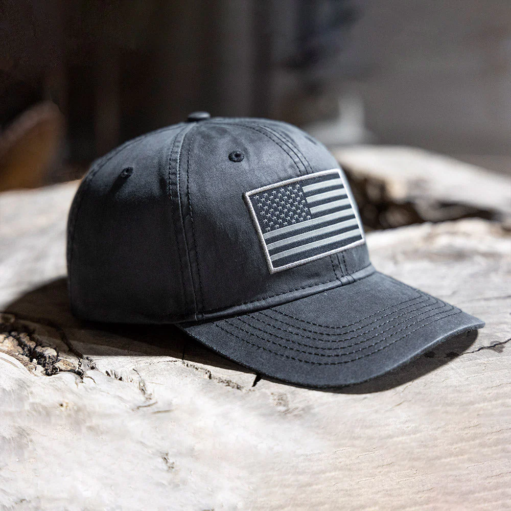 Waxed Cloth American Flag Dad Cap - Image 4
