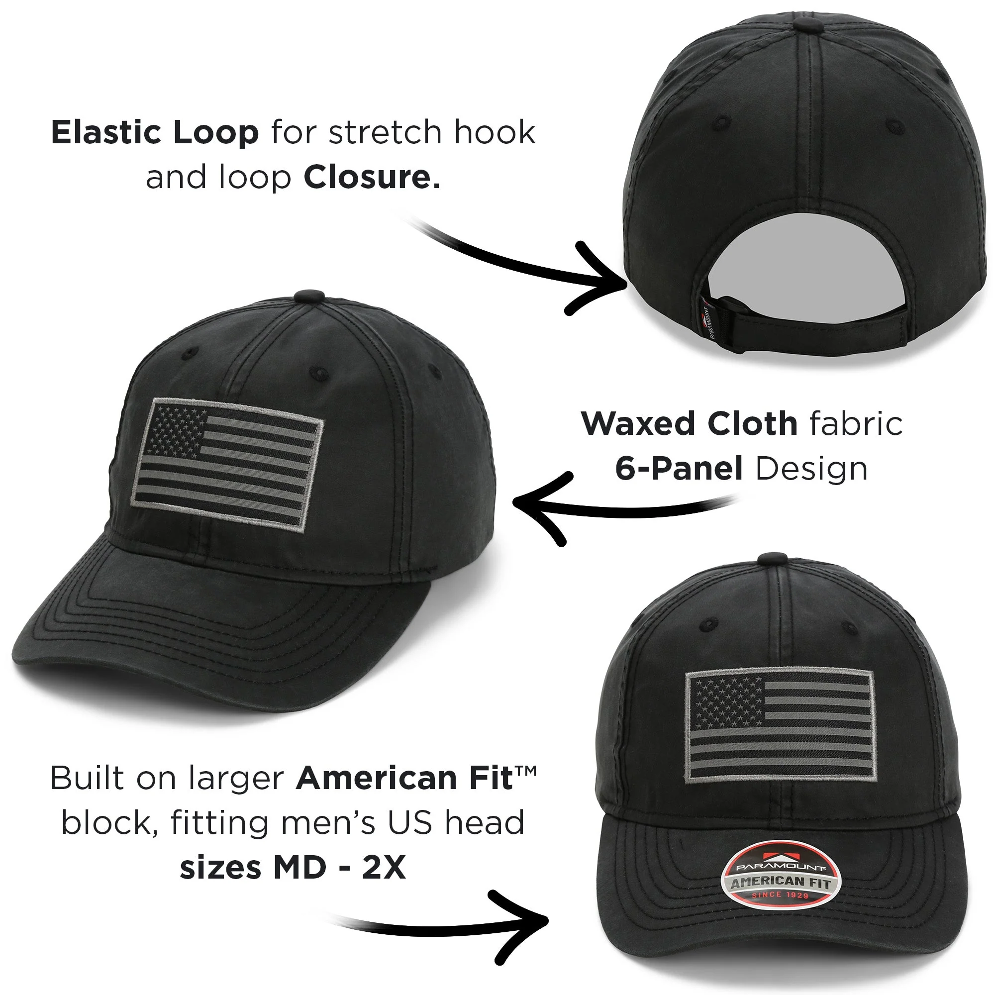 Waxed Cloth American Flag Dad Cap - Image 5