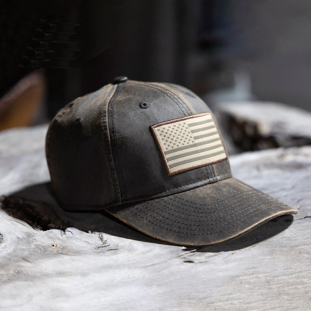 Waxed Cloth American Flag Dad Cap - Image 8