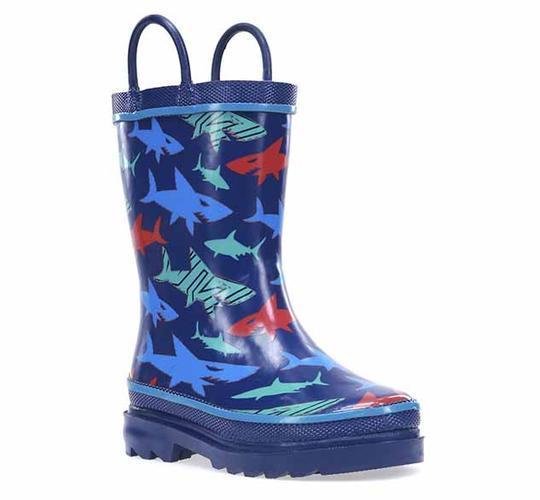 Kids' Shark Attack Rainboots | Blue - Image 2