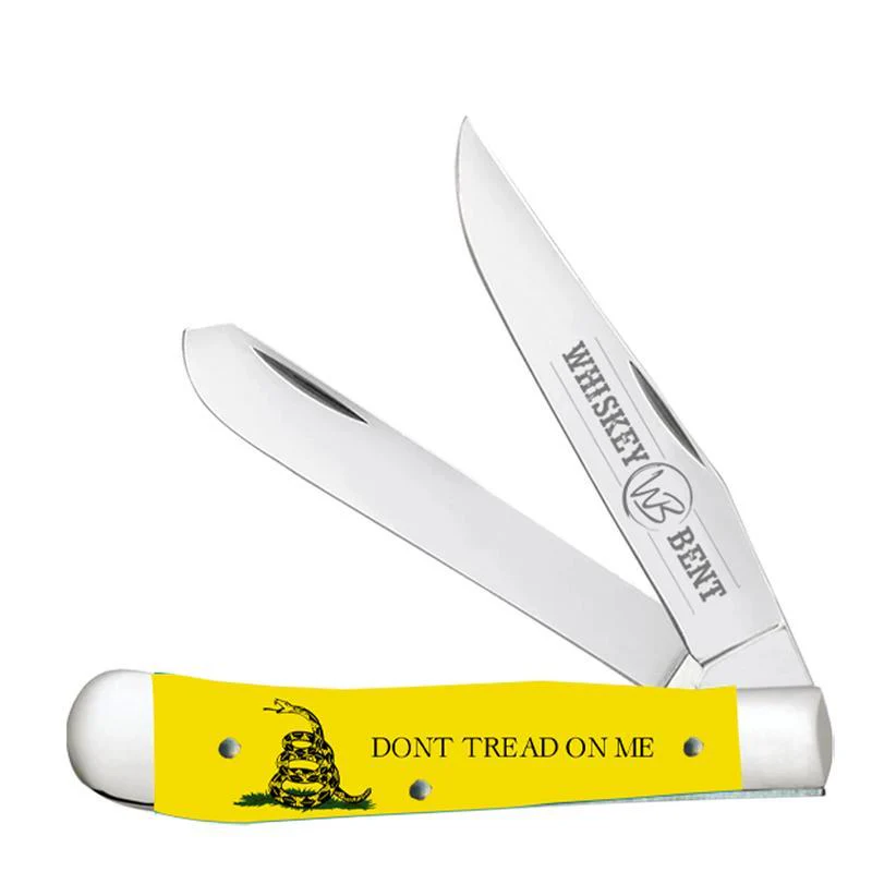 Whiskey Bent Knives Dont Tread Acrylic Handle Trapper Knife - Image 2