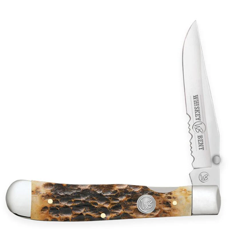 Whiskey Bent Knives Locking Trapper Legacy Bone Handle Folding Knife - Image 2