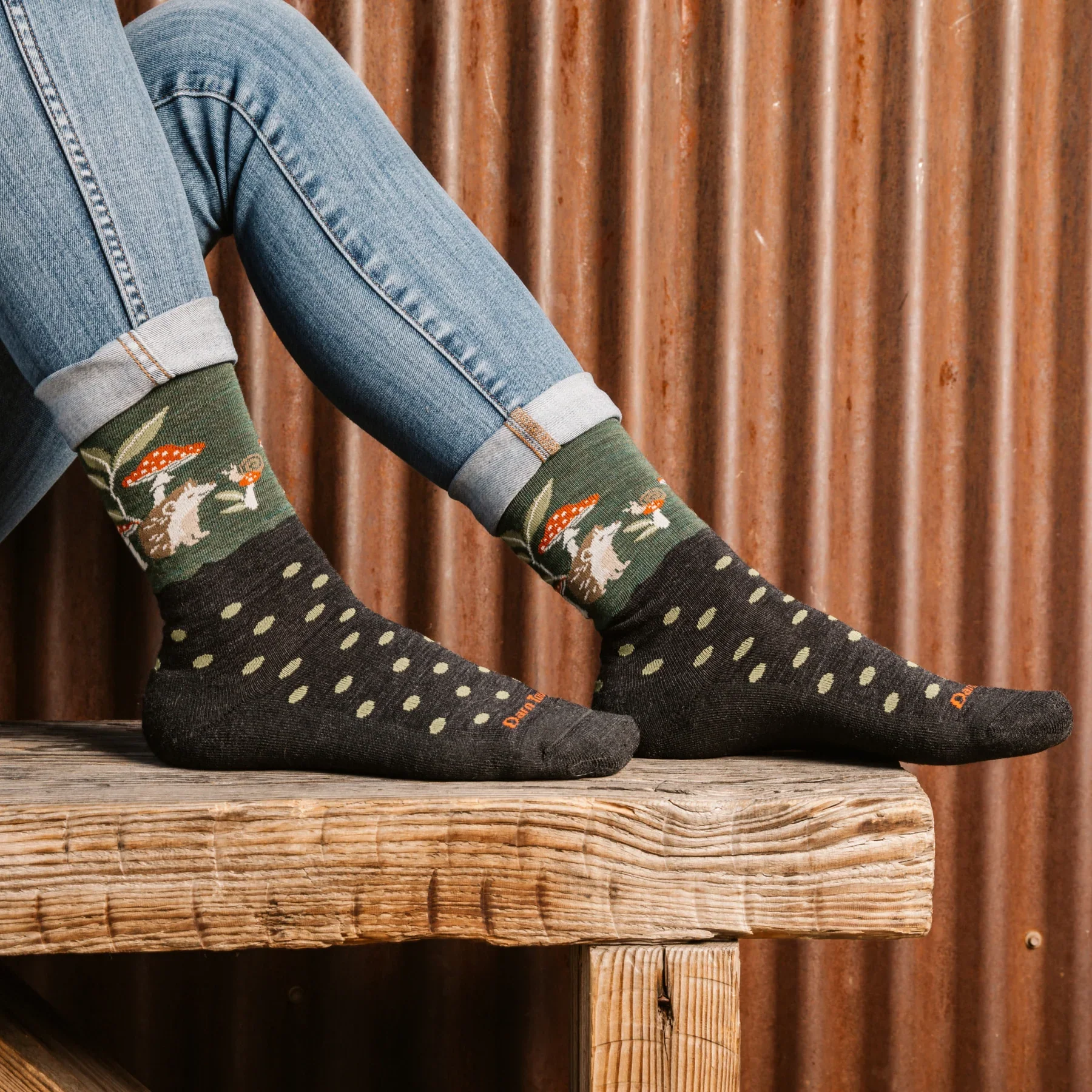Women's Wild Life Crew Lightweight Lifestyle Socks | Hedgehog Moss - Image 4
