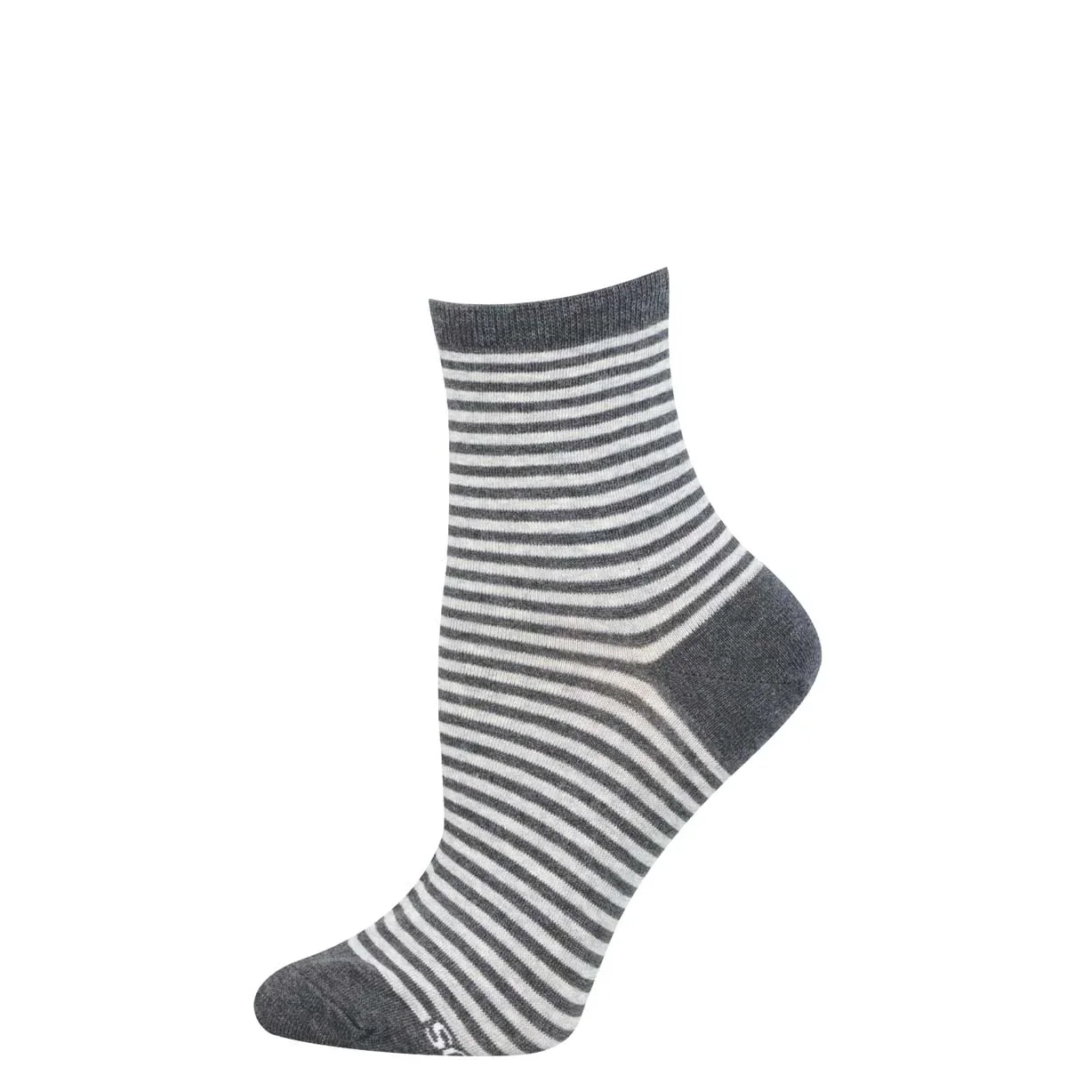 Women's Sailor Stripe Mini Crew | Charcoal Heather