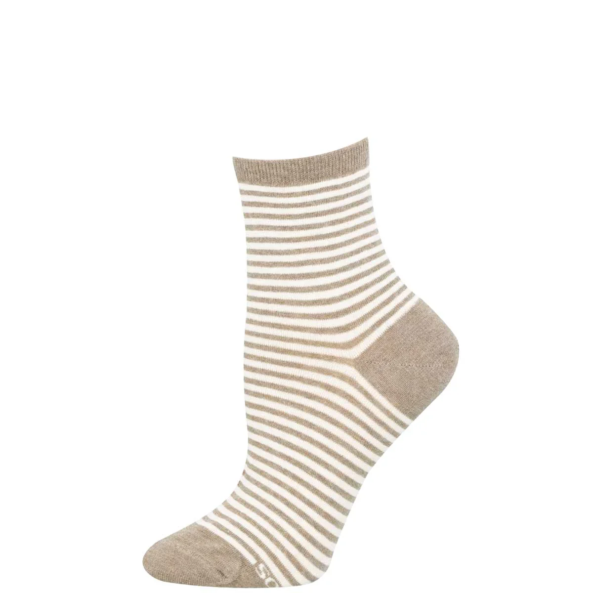 Women's Sailor Stripe Mini Crew | Light Brown Heather