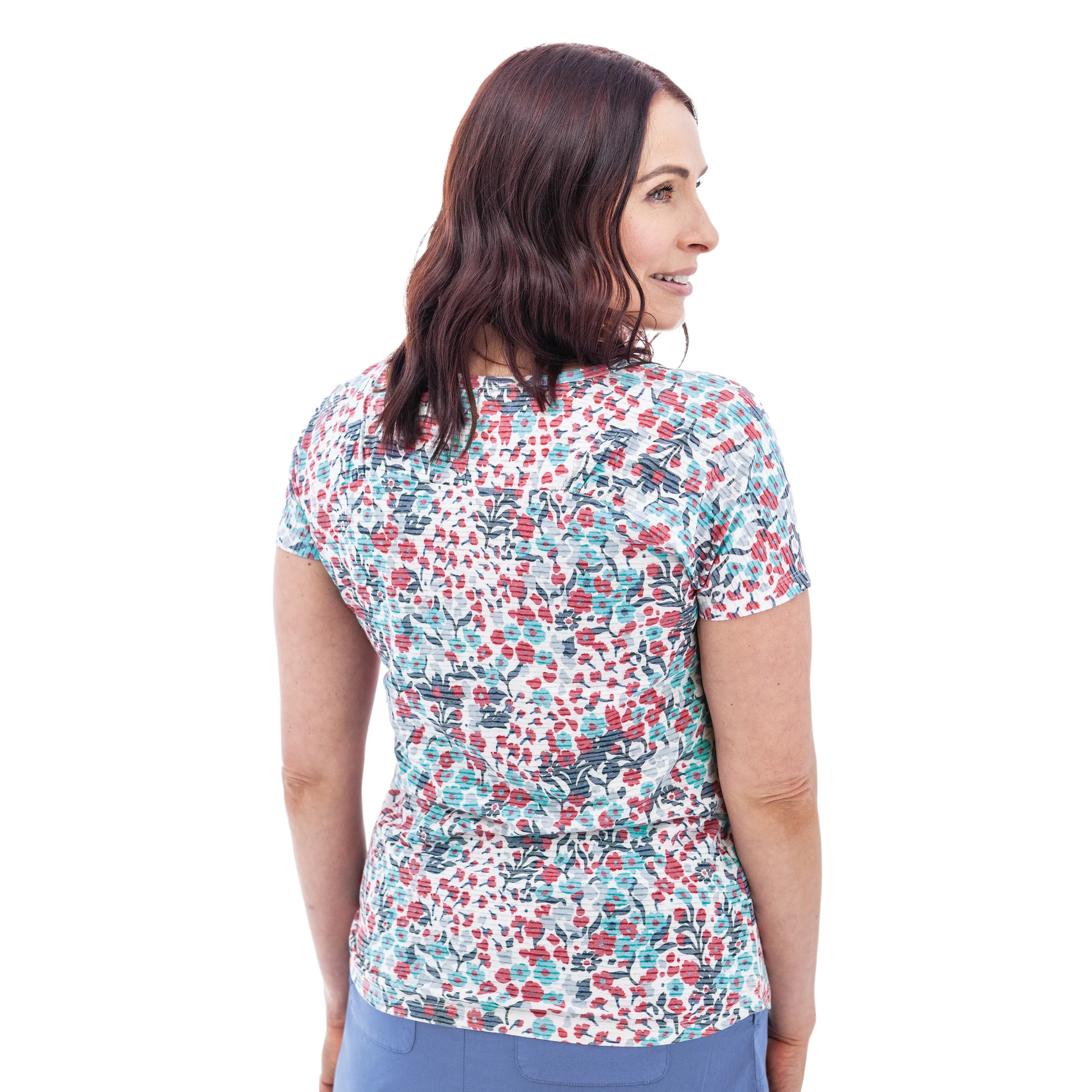Women's Short Sleeve Charlie Top | Hibiscus - Image 2