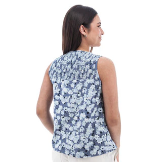 Women's Essex Floral Print Tank Top | Blue Fog - Image 2