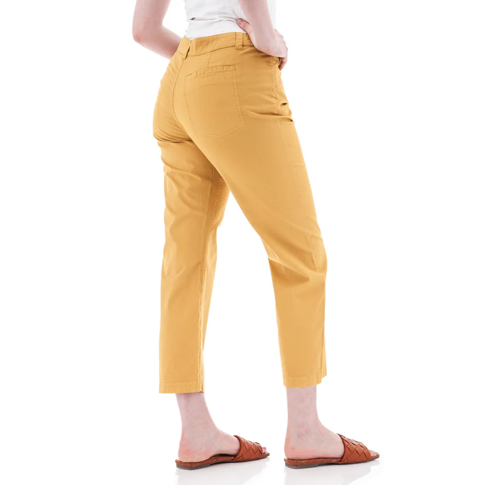 Women's Halifax Stretch Chino Crop Pant | Amber Gold - Image 3