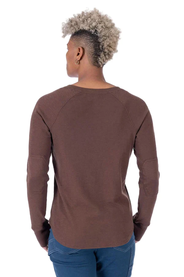 Women's Honed Long Sleeve Thermal Henley | Kodiak Brown - Image 2