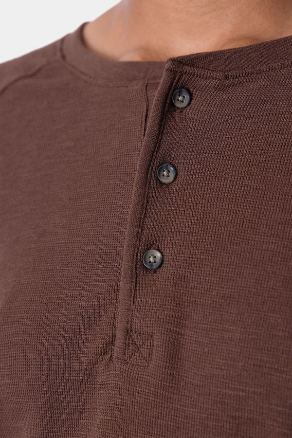 Women's Honed Long Sleeve Thermal Henley | Kodiak Brown - Image 4