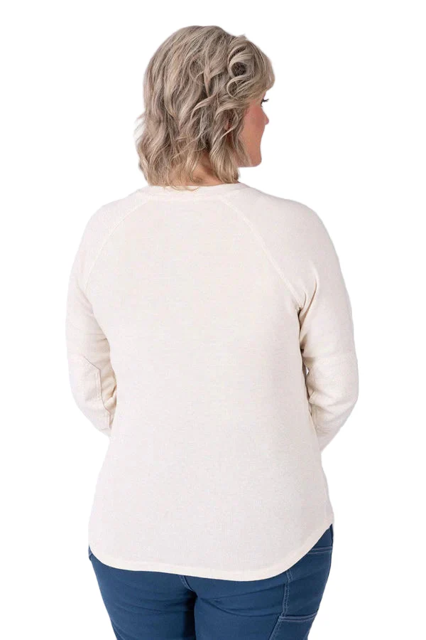 Women's Honed Long Sleeve Thermal Henley | Oatmeal - Image 2