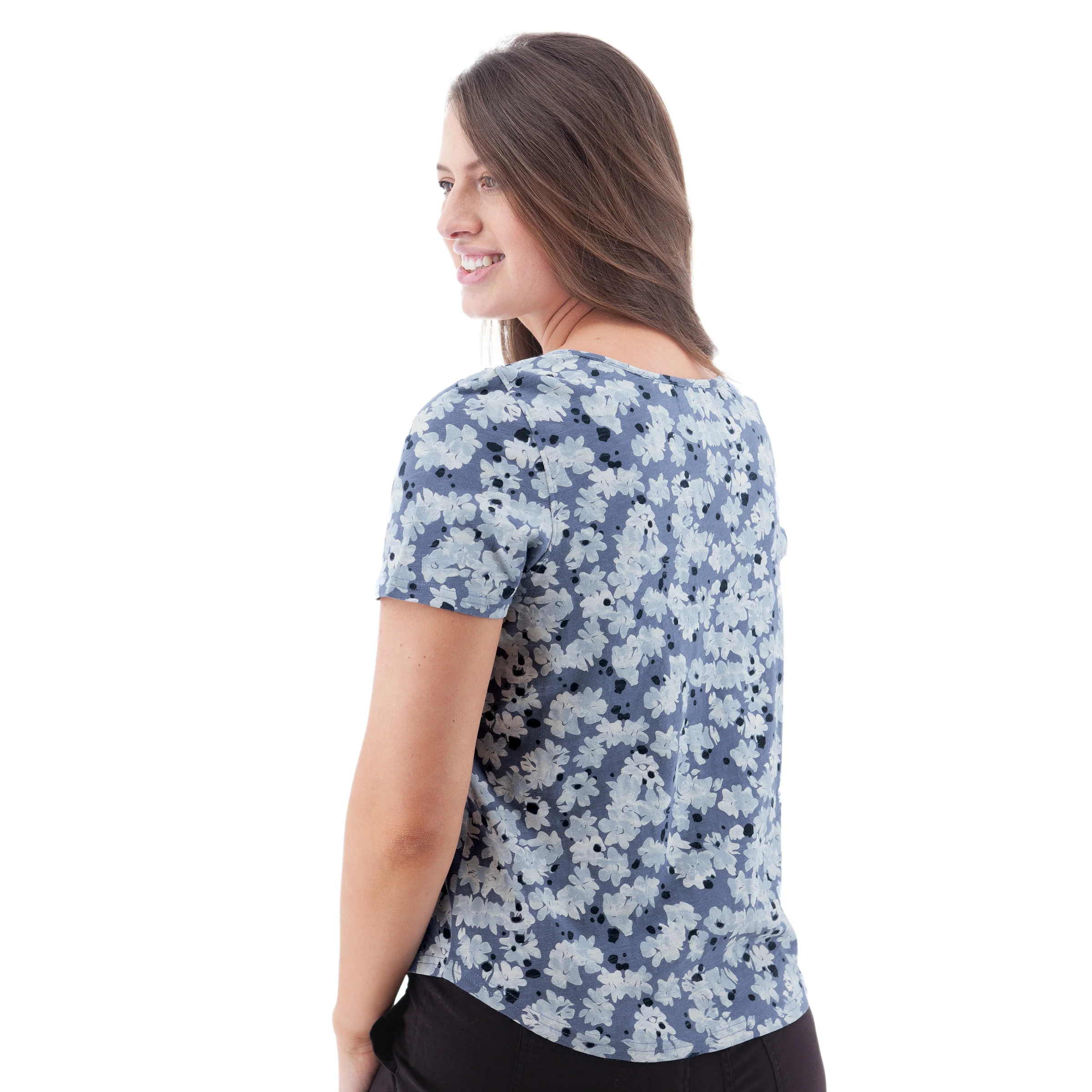 Women's Kenley Scoop Neck Print Tee | Blue Fog - Image 2