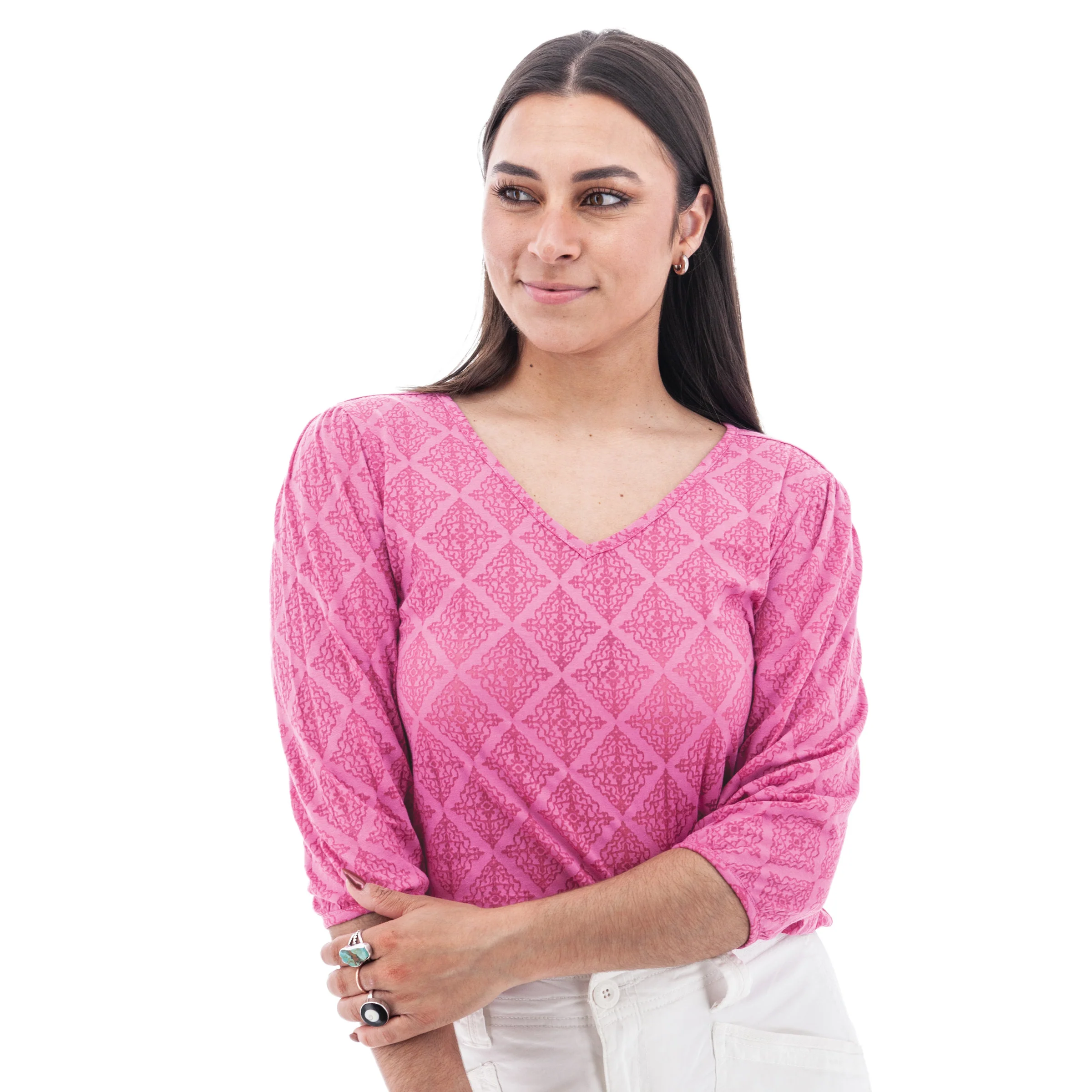 Women's Maitland 3/4 Sleeve Shirt | Phlox Pink - Image 3