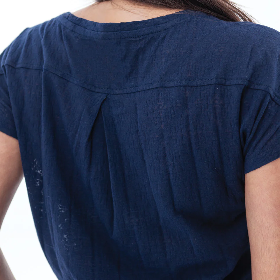 Women's Maitland V-Neck Burnout Top | Black Iris - Image 4