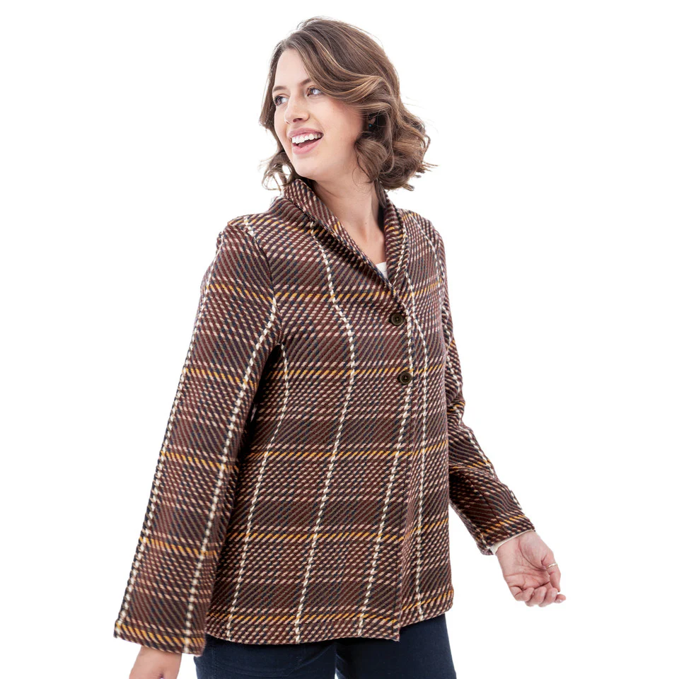 Women's Mariana Organic Plaid Cardi-Jac - Image 2