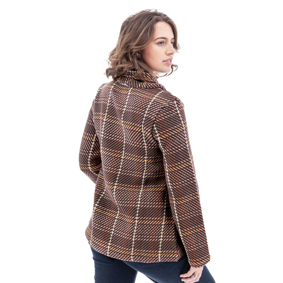 Women's Mariana Organic Plaid Cardi-Jac - Image 4