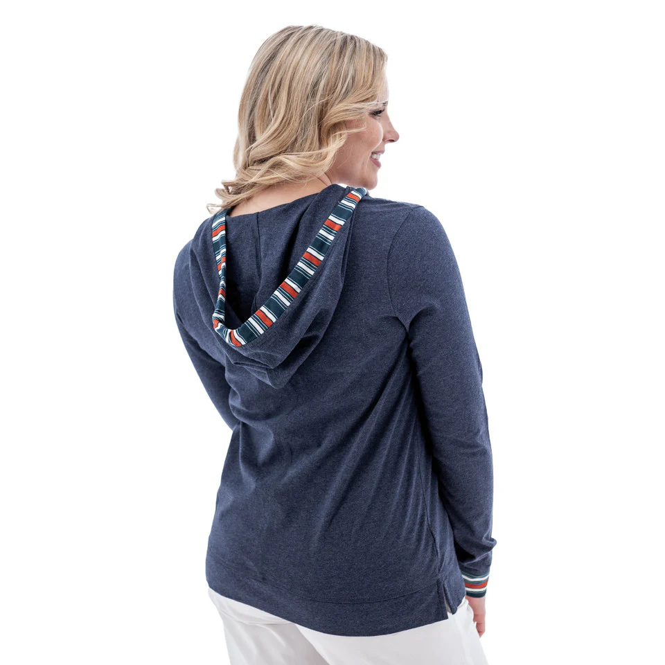 Women's Marlee Organic Lightweight Hoodie | Midnight Navy - Image 3
