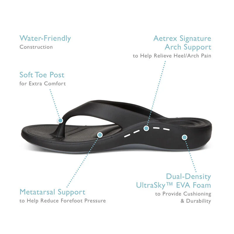 Women's Maui Orthotic Flips Black - Image 9