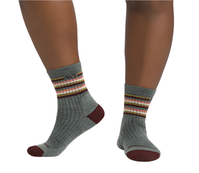 Women's Multi Stripe Cushioned Micro Crew Socks