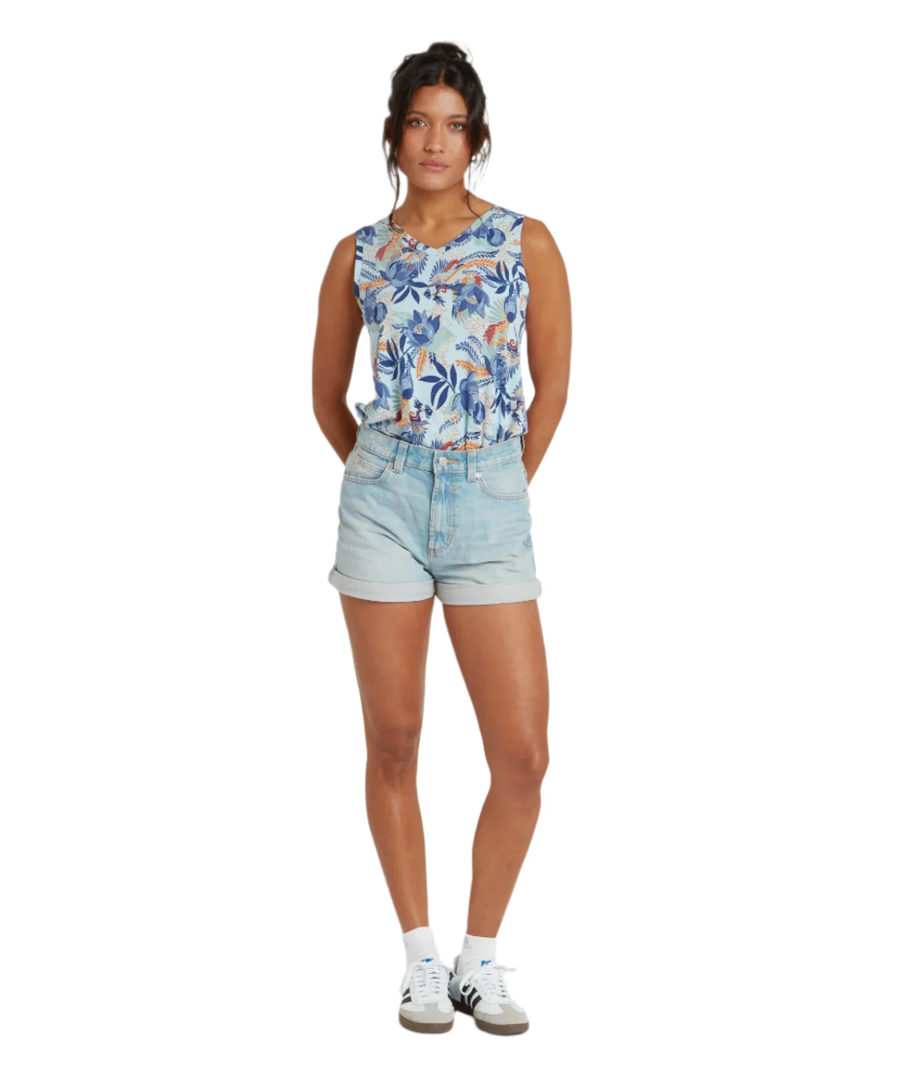 Neha V-Neck Tank Top | Seaport Blue - Image 4